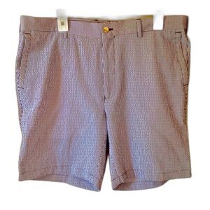 Peter Millar Crown Sport Featherweight Seersucker Striped Golf Shorts 8"  Sz 38